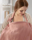 Blissful Diary Muslin Nursing Cover for Breastfeeding, Breathable Breastfeeding Cover up with Arch Neckline for Women, Nursing Apron (Dusty Pink) by TinyTreasures Baby Boutique