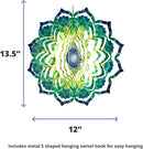 VP Home Emerald Mandala Kinetic Wind Spinner for Yard and Garden Wind Spinner Outdoor Metal Large Hanging Mandala Decor 3D Garden Art Wind Sculpture Spinners Kinetic Art Yard Decor Lawn Ornament by GreenHaven Gardens