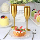 XUWAIDSGN Acrylic Champagne Flutes Toasting Glasses Unbreakable Mimosa Bar Reusable Wine Glasses Vintage Champagne Flutes Stemmed Drinking Cups 5.4 OZ for Christmas Birthday (24, Gold) by CozyNest Decor