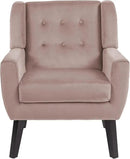UIXE Accent Chair, Velvet Upholstered Armchair for Living Room, Modern Club Arm Chairs Comfy Single Sofa Button Tufted Bedroom Reading Seat - Skin Pink, Set of 1 by CozyNest Decor