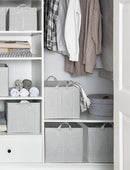 StorageWorks Storage Bins, Fabric Storage Bins for Shelves, Extra Large Storage Baskets with Metal Frame, Closet Baskets and Bins with Handles, Jumbo, Gray and White Stripes, 2-Pack by TinyTreasures Baby Boutique