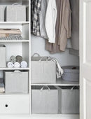 StorageWorks Storage Bins, Fabric Storage Bins for Shelves, Extra Large Storage Baskets with Metal Frame, Closet Baskets and Bins with Handles, Jumbo, Gray and White Stripes, 2-Pack by CozyNest Decor