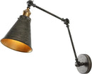 JONATHAN Y JYL7462D Rover 7" Classic Industrial Metal Adjustable Arm LED Wall Sconce, Rustic Dark Gray/Brass Gold for Bedroom, Bathroom, Vanity by CozyNest Decor