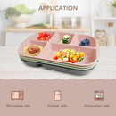 greenandlife 10.8 Inch 4PCS Divided Plates for Kids Adults, Portion Control Plates, Dishwasher & Microwave Safe Compartment Plate, Unbreakable Lightweight Reusable Wheat Straw Plates, INS by CozyNest Decor