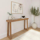 Plank+Beam Solid Wood Console Table, 56 Inch, Sofa Table, Narrow Entryway Table for Hallway, Behind The Couch, Living Room, Foyer, Easy Assembly, Pecan by CozyNest Decor