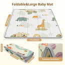 Foldable Baby Play Mat, Waterproof Playmats for Babies and Toddlers Kids, Safe Foam Playmat for Tummy Time, 50x50 Playpen Mat, Reversible Portable Baby Floor Mat for Infant, Toddler, Giraffe by TinyTreasures Baby Boutique