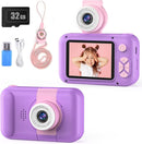 Kids Camera with 180° Flip-up Lens for Selfie & Video, HD Digital Video Cameras for Toddler with 32GB SD Card, Ideal for 3-8 Years Old Girls Boys on Birthday Christmas Party as Gift by TinyTreasures Baby Boutique