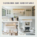 Modern Crystal Chandelier for Dining Room,Gold Luxury Crystal Chandelier,8 Lights Rectangular Rectangle Light Fixture for Living Room Kitchen Island L40''xW10''xH10'' by CozyNest Decor
