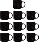 DISCOUNT PROMOS Ceramic Campfire Coffee Mugs 13 oz. Set of 10, Bulk Pack - Perfect for Tea, Espresso, Cappuccino, Hot Cocoa - Black by TinyTreasures Baby Boutique