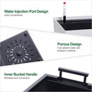 22.5" Tall Planters Set of 2, Outdoor＆Indoor Black Planter Pots, High Front Porch Planter Pots with Drainage Holes＆Water Level Monitor＆Inner Bucket, Automatic Watering, White by CozyNest Decor