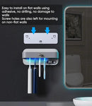 StarWin UV Toothbrush Dryer Holder, Heating Plate and Fan Drying Function, Rechargeable and Timing Tooth Brush Holder Wall-Mounted for Bathroom, No Drilling, 4 Slots by CozyNest Decor