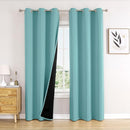 ChrisDowa 100% Blackout Curtains 78 inch Long for Bedroom with Black Liner, 2 Thick Layers Total Blackout Thermal Insulated Grommet Window Curtains 2 Panels Set (Aqua, 42 x 78 Inch) by TinyTreasures Baby Boutique