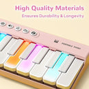iPlay, iLearn Kids Mini Piano Toy W/Rainbow Lights, Portable Travel Piano Keyboard Toddlers Musical Instrument Learning Toys, Music Interactive Birthday Gift for 2 3 4 5 6 Year Old Girls Children by TinyTreasures Baby Boutique