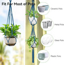 USLAI Macrame Plant Hanger Indoor Outdoor, Up to 4-15 inch Pot, Heavy 20lb Planters, Extra Long Strong Hanging Planter Basket Holder, Boho Home Decor, 35+49 Inch, Blue (POTS NOT Included) by GreenHaven Gardens
