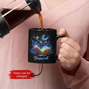 Personalized Sparkling Book Coffee Mug, Custom Name Enchanted Book Design Cup, Customized Fantasy Inspired Ceramic Mug, Gift For Women Men, Book Enthusiasts Black Cup 11oz Or 15oz by CozyNest Decor