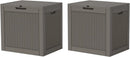 KAMABOKO 31 Gallon Outdoor Storage Box 2 Pack All-Weather Deck Box for Patio Furniture, Package Deliveries, Garden Tools, Pool Supplies & Cushions, Grey by GreenHaven Gardens