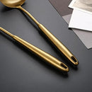 304 Stainless Steel Cooking Utensils,6 Pcs Kitchen Cooking Utensils Set with Spatula, Solid Spoon, Ladle, Skimmer, Spaghetti Spoon,Dishwasher Safe(Gold) by CozyNest Decor