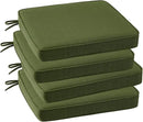 Outdoor Square Corner Seat Cushion, 18.5"x16"x3", Set of 4, Non Slip Seat Cushion Pads with Removable Cover for Patio Furniture, Garden Yard Lawn, Deep Forest Green by GreenHaven Gardens