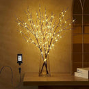 Fudios Lighted Twigs and Branches for Vases Plug in 32in Tall,Brown Willow Tree Branches with Lights 150 LED Outdoor Indoor Holiday Party Decor Gift 2Sets by CozyNest Decor