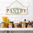 Bathroom Kitchen Laundry Pantry Sign Wall Decor 4 Piece, Wall Art with Plant Print, Rustic Farmhouse Wall Hanging Plaque Home Kitchen Decorative Bathroom, 4.7 x 13.7 inches by CozyNest Decor