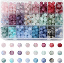 600pcs Frosted Lunar Glass Beads Kit -24 Colors10mm Glass Beads for Jewelry Making Kit Charms Coloured Glaze Beads Bracelets Necklaces Making Kit DIY Crafts, Home Companion Gifts for Beginners Women by TinyTreasures Baby Boutique