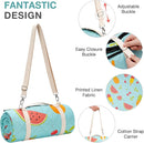 Picnic Blanket Extra Large 79" x 79", Washable Picnic Blankets, Camping Blanket with Portable Handle & Shoulder Strap - SummerFruits by TinyTreasures Baby Boutique