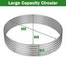 OUSHENG 5x5x1ft Round Galvanized Raised Garden Beds Outdoor, Steel Fire Pit Ring Flower Planter Large Metal Above Ground Boxes Kit for Gardening Vegetables Outside by GreenHaven Gardens