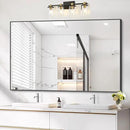Black Bathroom Mirror, 48"X36" Rectangle Mirrors for Wall Metal Frame, Modern Vanity Wall Mirror for Bathroom Living Room, Entryway Hangs Horizontal or Vertical by CozyNest Decor