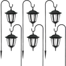 Dynaming 6 Pack Solar Flame Hanging Lights Outdoor, Solar Flickering Flame LED Garden Lanterns with 6 x 38 Inch Shepherd Hooks, Landscape Lighting Waterproof for Lawn Patio Yard Pathway Driveway by GreenHaven Gardens