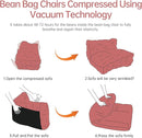 Bean Bag Chair with Ottoman, Comfy Bean Bag Sofa with Memory Foam, Lazy BeanBag Sofa with Footstool, Fireside Bean Bag Couch for Living Room, Bedroom, Apartment by TinyTreasures Baby Boutique