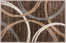 Rugshop Modern Wavy Circles Design Area Rug 2' x 3' Brown by TinyTreasures Baby Boutique