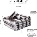 Mon Chateau Luxury Printed Faux Fur Throw with 6cm Foldover for Couch, Sofa, or Bed - Plush Ultra Soft Blanket for Sleeping or Home Décor, 60" x 70" (Striped) by CozyNest Decor