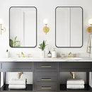Fabuday Small Black Bathrrom Mirror for Over Sink - 16x24 Framed Rectangle Wall Mirror, Matte Metal Rectangular Vanity Mirrors for Bedroom, Living Room, Entryway, Hallway, Horizontally/Vertically by CozyNest Decor