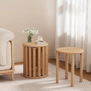 Stackable Stools Set of 4,4-in-1 Wood Stool,Round Wooden Stools with Anti-Slip Foot Pads for Kitchen,Bedroom,Living Room,Bar,No Assembly Required Durable and Space-Saving Design,18 inch (Natural) by CozyNest Decor