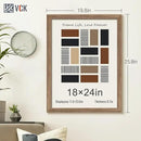 VCK 18x24 Poster Frame 3 Pack, Brown Walnut Wood Picture Frame, Exclusive Wood Grain, Wall Mounting Hanging by CozyNest Decor