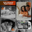 Upgrade Baby Monitor with 30-Hour Battery, 5" Large Split-Screen Video Baby Monitor with 2 Cameras and Audio, Remote Pan/Tilt/Zoom, Two-Way Talk, Room Temperature, Auto Night Vision by TinyTreasures Baby Boutique