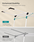 SONGMICS Clothes Drying Rack Foldable, Gullwing Laundry Drying Rack, Space-Saving, 22.2 x 68.1 x 38 Inches, Sock Clips, Metal Structure, for Clothes, Towels, Linens, Indoor, Outdoor White ULLR518W01 by TinyTreasures Baby Boutique