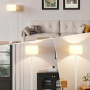 Ambimall 60'' Modern Floor Lamp with Shade, Tall Lamps for Living Room, Bedroom, Office, Dining Room, White Shade with White Pole(Without Bulb) by CozyNest Decor