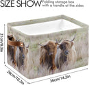 Highland Cows Storage Basket Cube Storage Bins Organizer Bag Collapsible Closet Shelf Baskets with handle for Baby Cloth Pet Toy Book 14.2×10.2×8.3 IN by TinyTreasures Baby Boutique