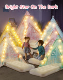 6 Pack Teepee Tent for Kids with Inflatable Airbed, Light, Toddler Tent Children Room Tents, Slumber Party Sleepover Tents, Indoor Outdoor Kids Playtent Playhouse for Girls & Boys by TinyTreasures Baby Boutique