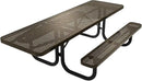 Heavy-Duty Portable ADA-Compliant Outdoor Picnic Table, Punched Steel Patio Dining Furniture Made in America (8ft Rectangular, One-Side Handicap, Textured Gold Vein) by GreenHaven Gardens