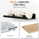 4 Pack Floating Shelves for Wall Storage, Metal Black Hanging Shelves for Living Room/Kitchen/Bedroom/Bathroom Decor, Set of 4 Organizer for Display, Perfume & Book Shelf Wall Mounted by CozyNest Decor