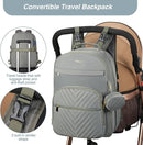 MOMUVO Diaper Bag Backpack, Quilted Baby Bag with Changing Pad & Stroller Straps & Pacifier Case, Multifunction Waterproof Travel Diaper Bags, Unisex, Olive Green by TinyTreasures Baby Boutique