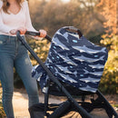 Binienty Cartoon Shark Print Car Seat Canopies for Baby Boys Girls, Women's Light Soft Nursing Cover Breastfeeding Scarf Breathable Stroller Cover for Sun and Windy by TinyTreasures Baby Boutique