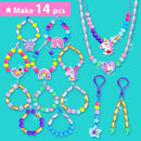KRAFUN Unicorn Bracelet Craft Kit for Kids, Premium Wooden Beads, 14 Easy DIY Friendship Bracelets, Charms, Gem Stickers, Instructions, Gift for Girls by TinyTreasures Baby Boutique