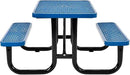Global Industrial 4' Rectangular Expanded Metal Picnic Table, 48" L x 62" W,Blue by GreenHaven Gardens