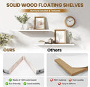 Floating Wall Shelves 2-Pack - 36-Inch Rustic White Wooden Shelves for Storage and Décor, Easy Installation for Living Room, Bedroom, and Kitchen by CozyNest Decor
