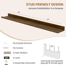 Axeman Picture Ledge Shelf, Floating Shelves for Wall Decor Storage Set of 6, 36 inch Floating Wall Mounted Shelves, Wall Shelves with Lip for Living Room, Bedroom, Nursery, Bathroom, Kitchen, Walnut by TinyTreasures Baby Boutique