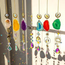 7 PCS Crystal Suncatcher, Hanging Suncatchers with Crystals Light, Sun Catchers Indoor Window Catcher with Prism Pendants Agate Slices,Tree of Life Crystal Suncatchers Indoor Outdoor Home Garden Decor by GreenHaven Gardens