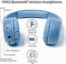 POGS Kids Bluetooth Wireless Headphones | The Gecko 2 | Foldable, Durable Headphones for Kids 3+ | Volume Limited 85 dB, Microphone | On-Ear | Wireless Music-Sharing Function (rBlue) by TinyTreasures Baby Boutique